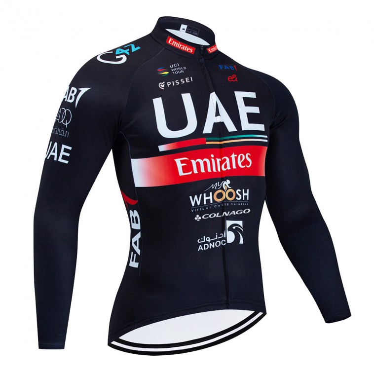 Maillot vélo hiver pro UAE EMIRATES 2023 noir