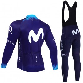 Ensemble cuissard vélo et maillot cyclisme hiver pro MOVISTAR 2023