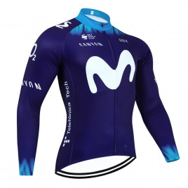 Maillot vélo hiver pro MOVISTAR 2023 noir