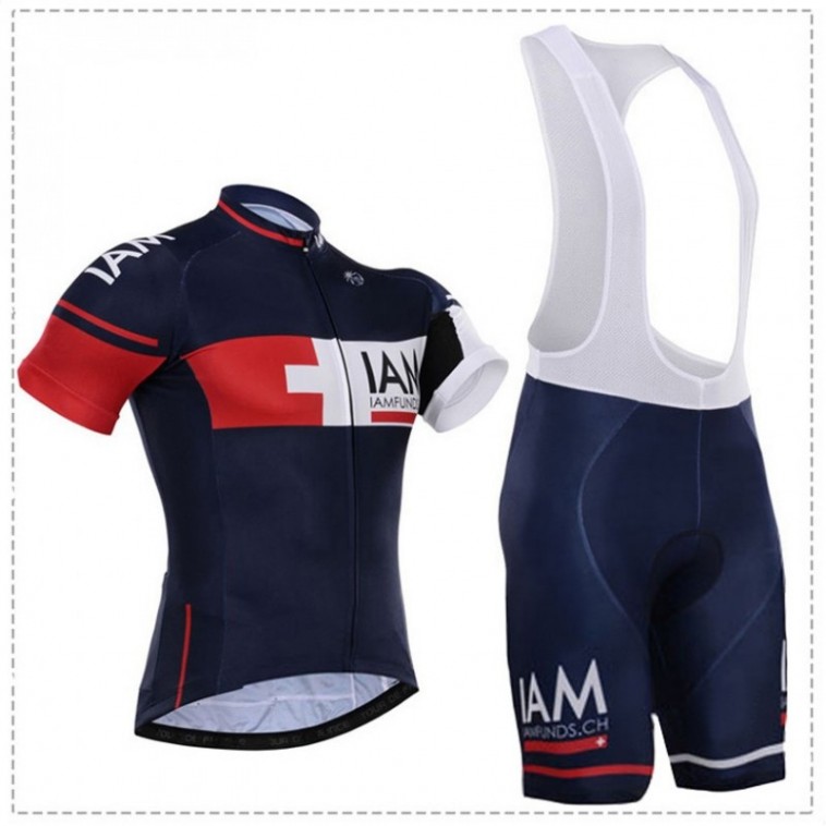 Ensemble cuissard vélo et maillot cyclisme équipe pro IAM