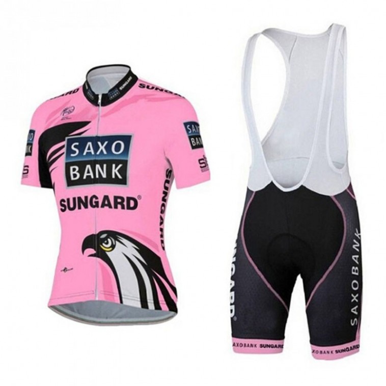 Ensemble cuissard vélo et maillot cyclisme femme Saxo Bank