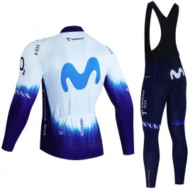 Ensemble cuissard vélo et maillot cyclisme hiver pro MOVISTAR Iceberg 2023