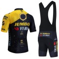 Ensemble cuissard vélo et maillot cyclisme équipe pro JUMBO Visma TDF Vélodrome 2023 Aero Mesh