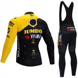 Ensemble cuissard vélo et maillot cyclisme hiver pro JUMBO Visma TDF Vélodrome 2023