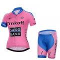 Ensemble cuissard vélo et maillot cyclisme femme équipe pro Tinkoff Saxo