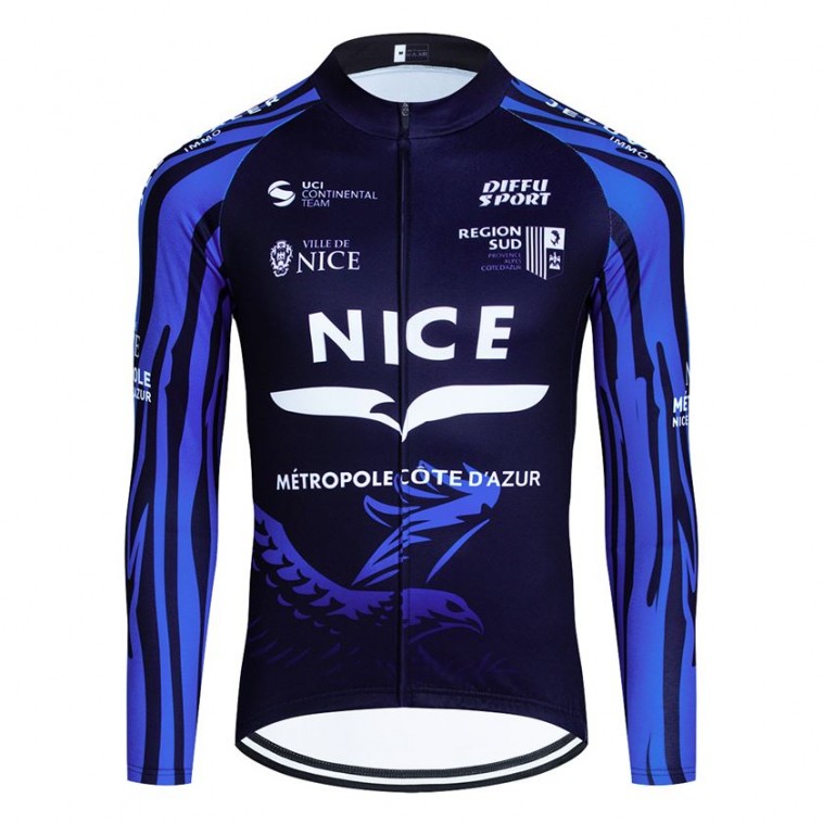 Maillot vélo hiver équipe pro NICE Métropole Côte d'Azur 2023