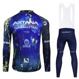 Ensemble cuissard vélo et maillot cyclisme hiver pro ASTANA Qazaqstan 2024