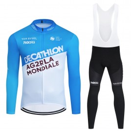 Ensemble cuissard vélo et maillot cyclisme hiver pro Décathlon-AG2R 2024