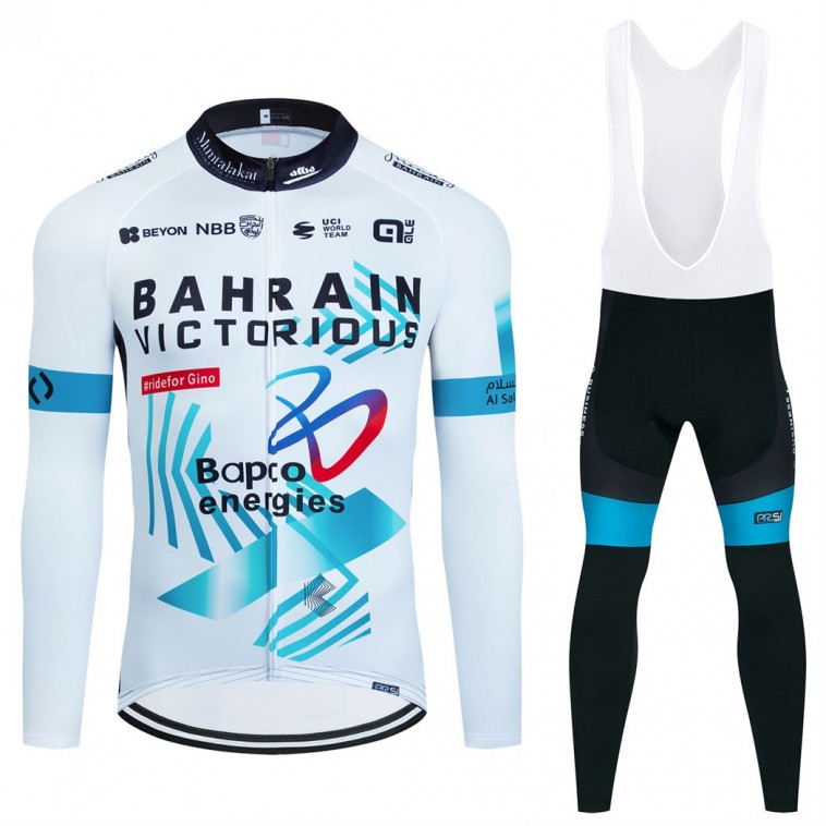 Ensemble cuissard vélo et maillot cyclisme hiver pro Bahrain-Victorious 2024