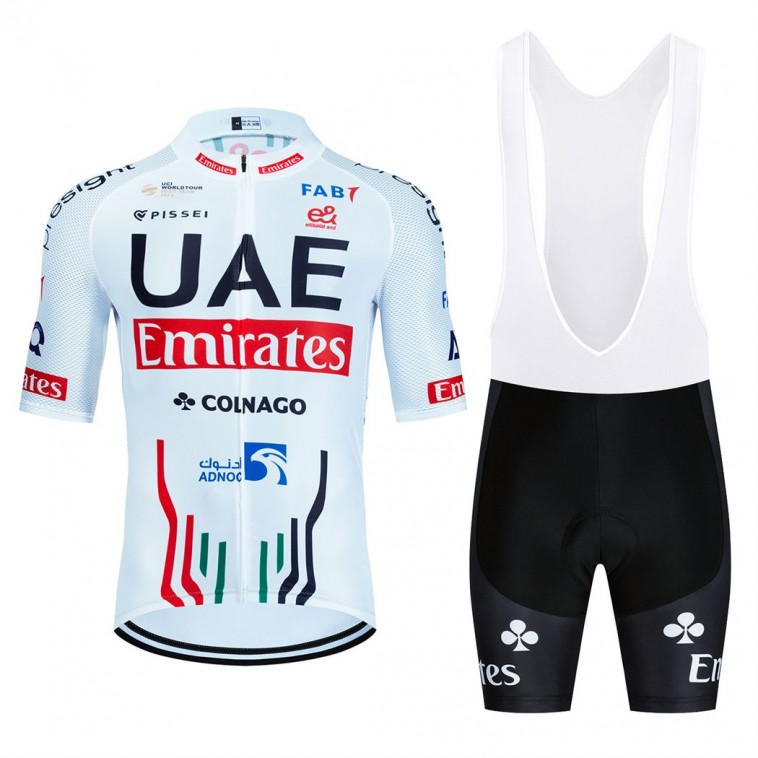 Ensemble cuissard vélo et maillot cyclisme équipe pro UAE EMIRATES 2024 Aero Mesh