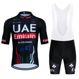 Ensemble cuissard vélo et maillot cyclisme équipe pro UAE EMIRATES 2024 Black Aero Mesh