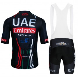 Ensemble cuissard vélo et maillot cyclisme équipe pro UAE EMIRATES 2024 Black Aero Mesh