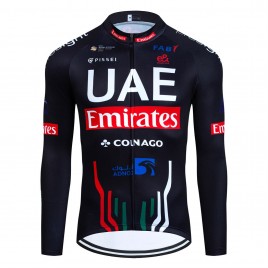 Maillot vélo hiver équipe pro UAE EMIRATES 2024 Black