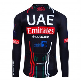 Maillot vélo hiver équipe pro UAE EMIRATES 2024 Black