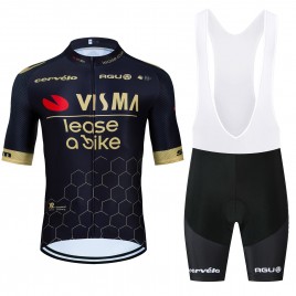 Ensemble cuissard vélo et maillot cyclisme équipe pro VISMA Lease a Bike 2024 Aero Mesh Black