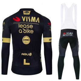 Ensemble cuissard vélo et maillot cyclisme hiver pro VISMA Lease a Bike 2024 Black