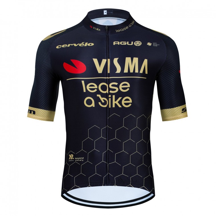 Maillot vélo équipe pro VISMA Lease a Bike 2024 Aero Mesh Black