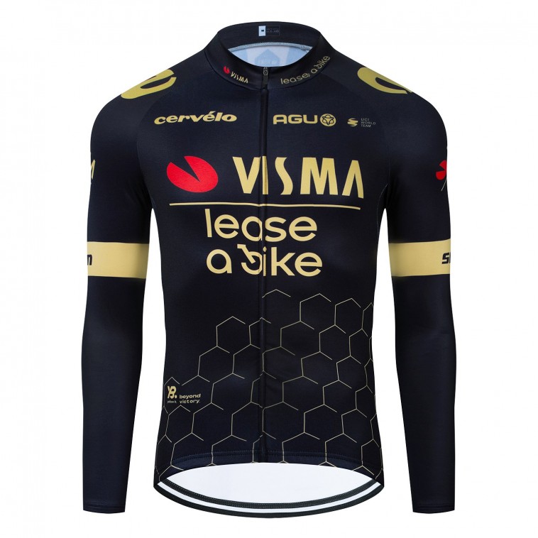 Maillot vélo hiver équipe pro VISMA Lease a Bike 2024 Black