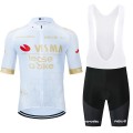 Ensemble cuissard vélo et maillot cyclisme équipe pro VISMA Lease a Bike 2024 Aero Mesh Blanc