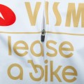 Ensemble cuissard vélo et maillot cyclisme hiver pro VISMA Lease a Bike 2024 Blanc