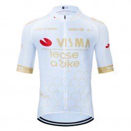 Maillot vélo équipe pro VISMA Lease a Bike 2024 Aero Mesh Blanc