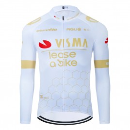 Maillot vélo hiver équipe pro VISMA Lease a Bike 2024 Blanc