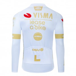Maillot vélo hiver équipe pro VISMA Lease a Bike 2024 Blanc