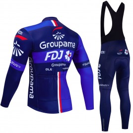 Ensemble cuissard vélo et maillot cyclisme hiver pro FDJ Groupama 2024