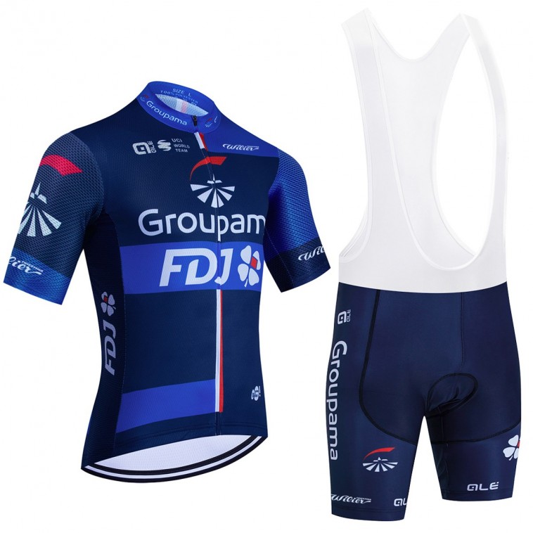 Ensemble cuissard vélo et maillot cyclisme équipe pro FDJ Groupama 2024 Aero Mesh