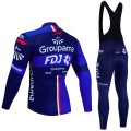 Ensemble cuissard vélo et maillot cyclisme hiver pro FDJ Groupama 2023