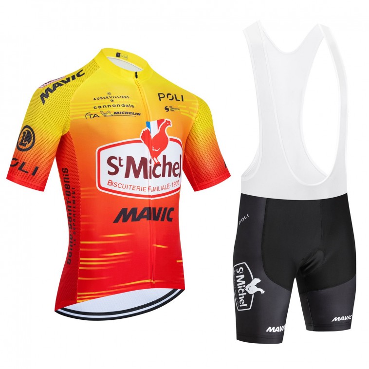 Ensemble cuissard vélo et maillot cyclisme équipe pro ST MICHEL Auber 93 Mavic 2024 Aero Mesh