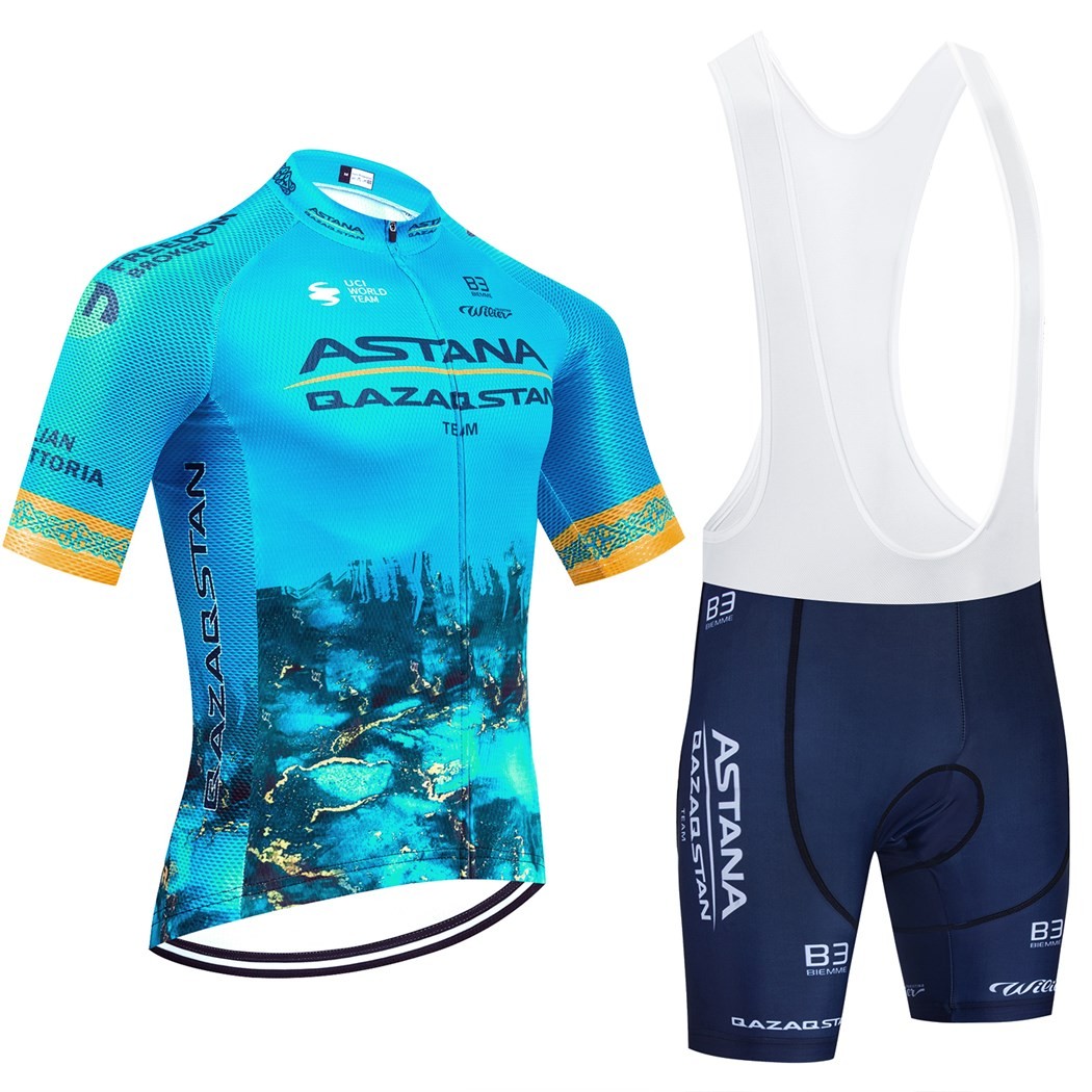 Ensemble Maillot De Cyclisme DBHDG Homme – Tenue Vélo été Manches Courtes Avec Cuissard à Bretelles Et Coussin 9D Gel