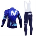 Ensemble cuissard vélo et maillot cyclisme hiver pro MOVISTAR 2024