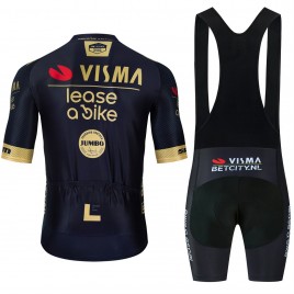Ensemble cuissard vélo et maillot cyclisme équipe pro VISMA Lease a Bike 2025 Aero Mesh Black