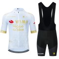Ensemble cuissard vélo et maillot cyclisme équipe pro VISMA Lease a Bike 2025 Aero Mesh Blanc