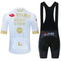 Ensemble cuissard vélo et maillot cyclisme équipe pro VISMA Lease a Bike 2025 Aero Mesh Blanc