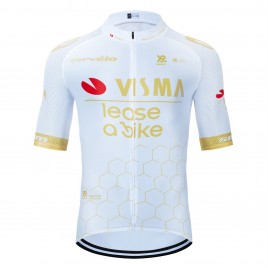 Maillot vélo équipe pro VISMA Lease a Bike 2025 Aero Mesh Blanc