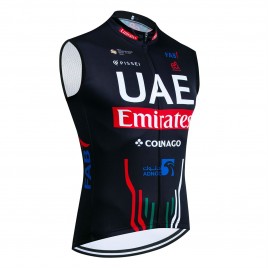 Gilet vélo coupe-vent sans manche UAE EMIRATES 2024 Noir