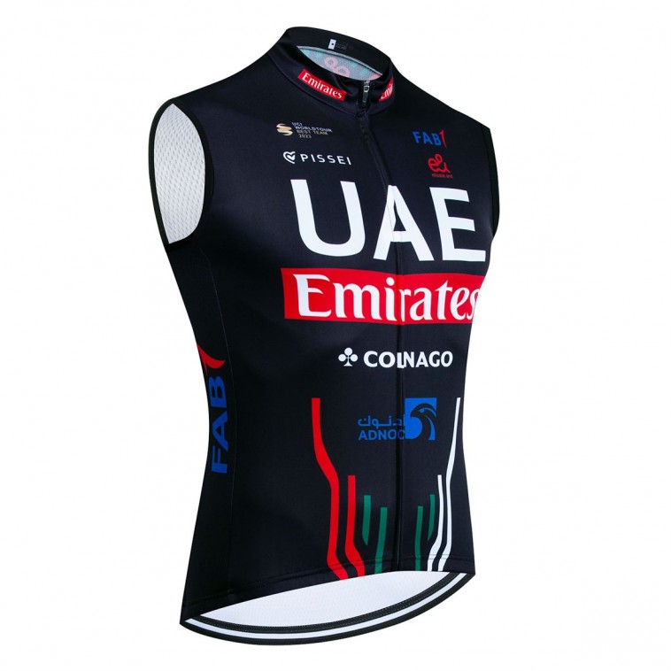Gilet vélo coupe-vent sans manche UAE EMIRATES 2024 Noir