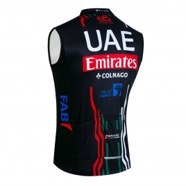 Gilet vélo coupe-vent sans manche UAE EMIRATES 2024 Noir