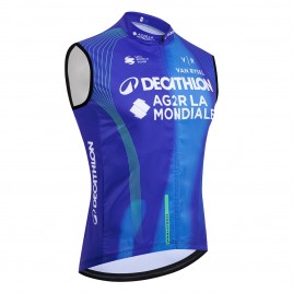 Gilet vélo coupe-vent sans manche DECATHLON AG2R 2025