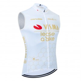 Gilet vélo coupe-vent sans manche VISMA Lease a Bike 2025 Blanc