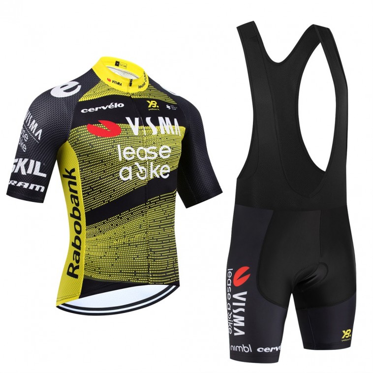 Ensemble cuissard vélo et maillot cyclisme équipe pro VISMA Lease a Bike Tour de France 2025 Aero Mesh