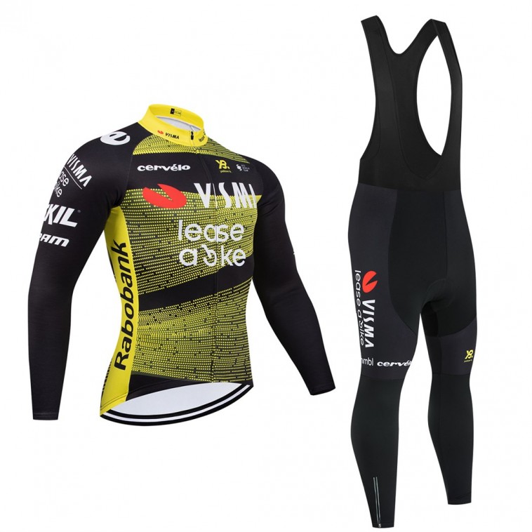 Ensemble cuissard vélo et maillot cyclisme hiver pro VISMA Lease a Bike Tour de France 2025