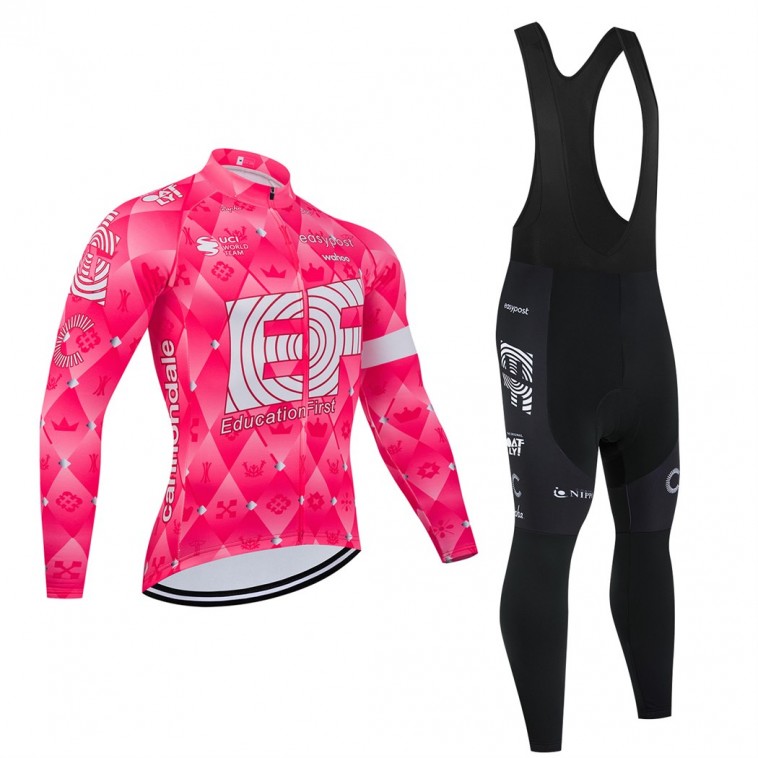 Ensemble cuissard vélo et maillot cyclisme hiver pro EF Education - EasyPost 2025