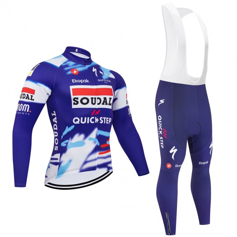 Ensemble cuissard vélo et maillot cyclisme hiver pro SOUDAL QUICK-STEP 2025