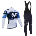 Ensemble cuissard vélo et maillot cyclisme hiver pro MOVISTAR 2025