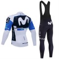 Ensemble cuissard vélo et maillot cyclisme hiver pro MOVISTAR 2025