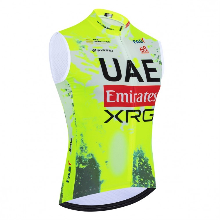 Gilet vélo coupe-vent sans manche UAE Team Emirates - XRG TDF-Editon Race Fluo 2025