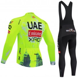 Ensemble cuissard vélo et maillot cyclisme hiver pro UAE Team Emirates - XRG TDF-Editon Race Fluo 2025